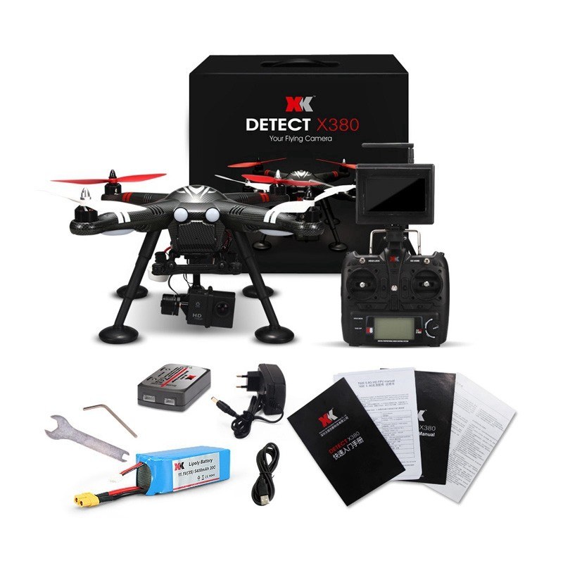 DRONE MULTICOPTER PROFISSIONAL WLTOYS XK X380 X380C (Com Gimbal GPS Camera) 2.4G RC Heli